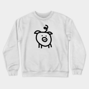 Pig Selfie In Black Crewneck Sweatshirt